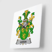Horan Family Crest Vierkante Klok (Hoek)