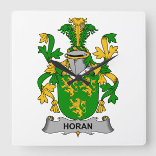 Horan Family Crest Vierkante Klok