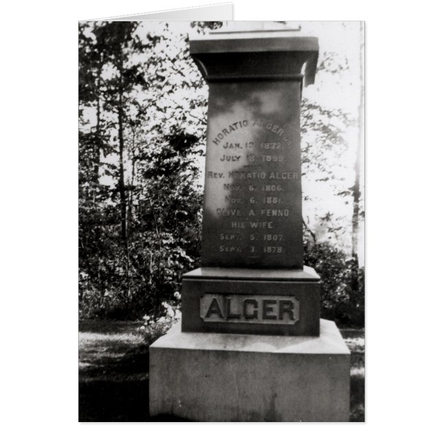 Horatio Alger's graf in Natick, Massachusetts (Voorkant)