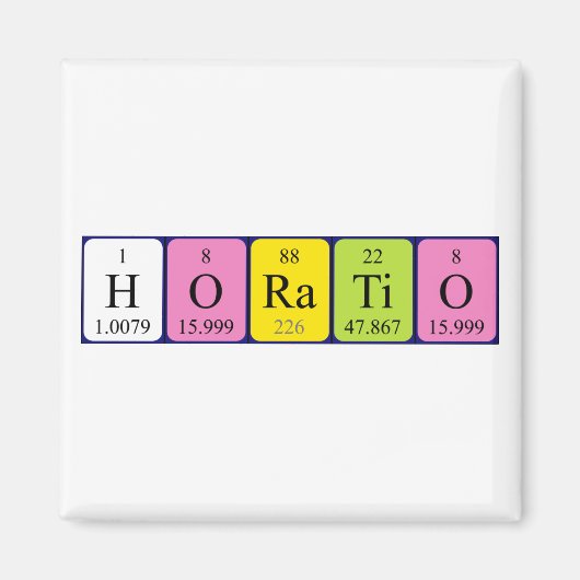 Horatio periodiek table name magnet (Voorkant)
