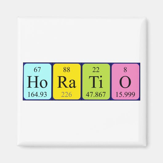 Horatio periodiek table name magnet (Voorkant)