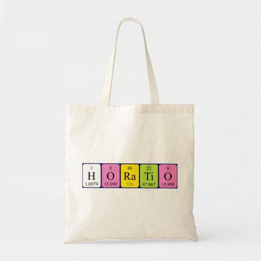 Horatio periodieke tabelnaam canvas tas (Voorkant)