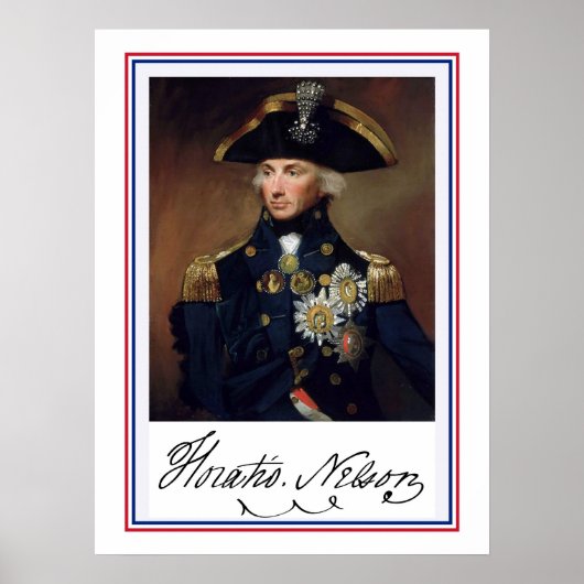 Horation Nelson schilderij en autograaf Poster (Voorkant)