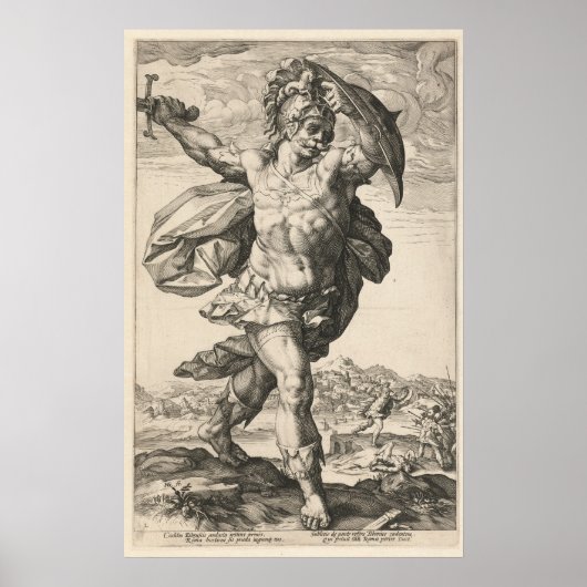 Horatius Cocles, Hendrik Goltzius The Roman Heroes Poster (Voorkant)