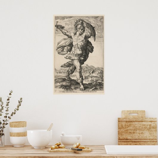Horatius Cocles, Hendrik Goltzius The Roman Heroes Poster (Keuken)