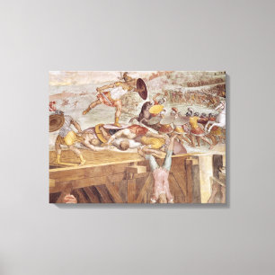 Horatius Cocles op de Subliciaanse brug Canvas Afdruk