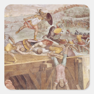 Horatius Cocles op de Subliciaanse brug Vierkante Sticker