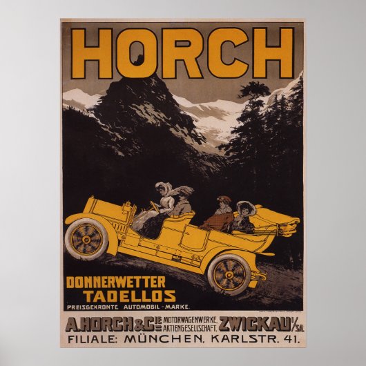 HORCH Automobile Adverteren Poster (Voorkant)