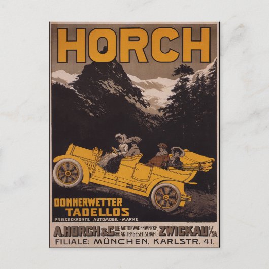 HORCH Automobile Briefkaart (Voorkant)