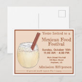 Horchata Orxata Mexicaanse Drank Voedsel Festival Uitnodiging Briefkaart (Voorkant / Achterkant)