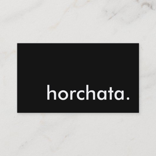 horchata. visitekaartje (Voorkant)