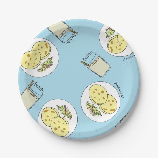Horchata y Pupusas Paper Borden Papieren Bordje (Voorkant)