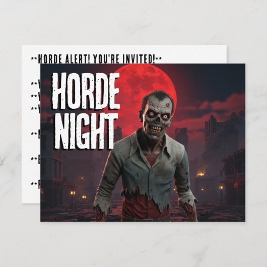 Horde Night Party Kaart (Voorkant / Achterkant)