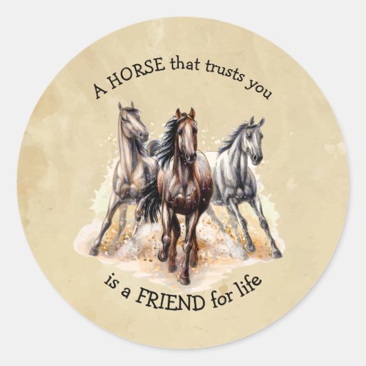 HOREN dat Trusts FRIEND voor het leven Citaat Awar Ronde Sticker (Voorkant)