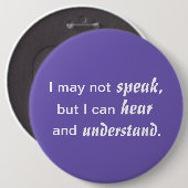 Horen en begrijpen ronde button 6,0 cm (Voorkant /achterkant)