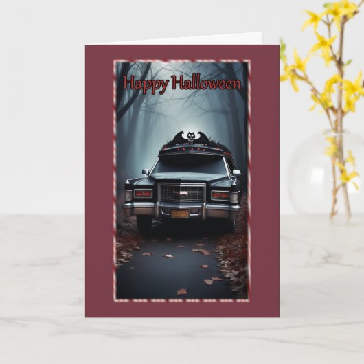 Horen in de Bossen Halloween Kaart (Gele Bloem)