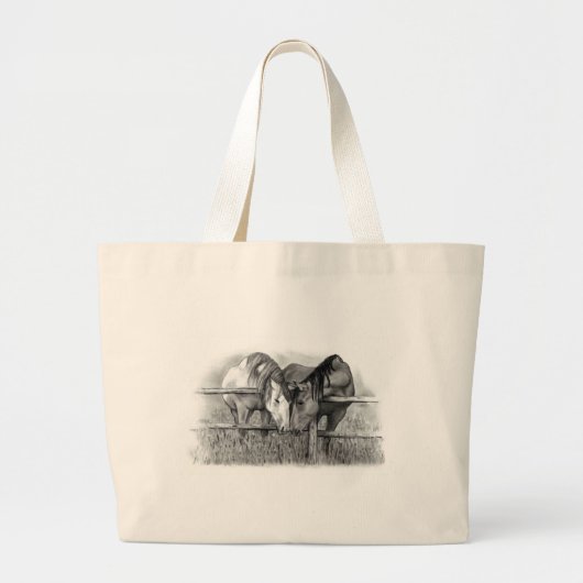HOREN IN VERLIES: PENCIL REALISM GROTE TOTE BAG (Voorkant)