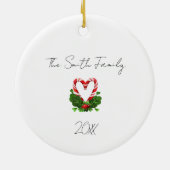 Horen komen thuis voor kerstfamilienaam Ormena Keramisch Ornament (Achterkant)