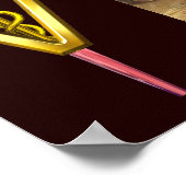 HOREN MET GOUDE CADUCEUS VETERINAIR SYMBOOL POSTER (Hoek)