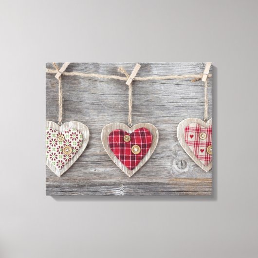 Horen over een Wooden Table Canvas Afdruk (Voorkant)