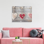 Horen over een Wooden Table Canvas Afdruk (Insitu (Woonkamer))
