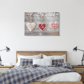 Horen over een Wooden Table Canvas Afdruk (Insitu (Slaapkamer))