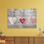 Horen over een Wooden Table Canvas Afdruk (Insitu (Woonkamer))