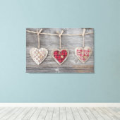 Horen over een Wooden Table Canvas Afdruk (Insitu (Houten vloer))