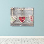 Horen over een Wooden Table Canvas Afdruk (Insitu (Houten vloer))