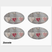 Horen over een Wooden Table Ovale Sticker (Vel)