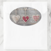 Horen over een Wooden Table Ovale Sticker (Tas)