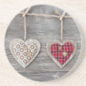 Horen over een Wooden Table Zandsteen Onderzetter (Voorkant)