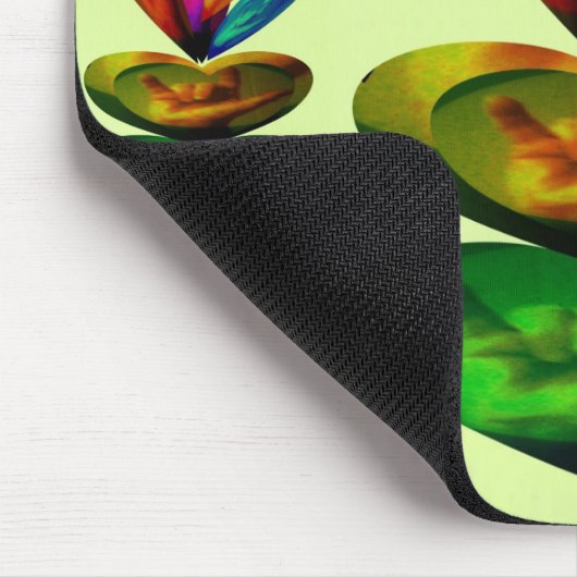 Horen spreken dat ik van je hou in ASL Muismat (Hoek)