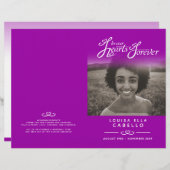 Horen voor altijd begrafenisprogramma paars (Voorkant / Achterkant)