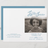 Horen voor altijd begrafenisprogramma witte blauwe (Voorkant / Achterkant)