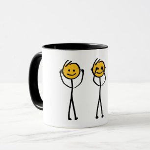 Horen, zien en zwijgen tekening. Drie aapjes Mok