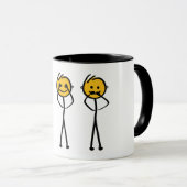 Horen, zien en zwijgen tekening. Drie aapjes Mok (Voorkant rechts)