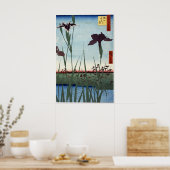 Horikiri Iris Tuin 1857 Japanse houtsnede Poster (Keuken)