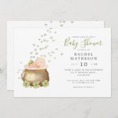 horisontaal baby shower st patricks dag kaart (Voorkant / Achterkant)