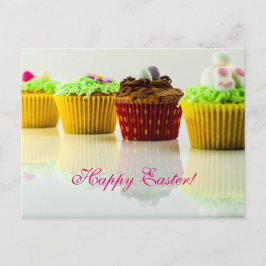 Horiz. "Happy Easter" Cupcakes Feestdagenkaart