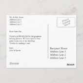 Horiz. Roze aangepaste trouwfoto Dank u Briefkaart (Achterkant)