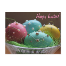 Horiz. Van "gelukkige Pasen" de Kleurrijke Eieren