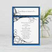 Horizon Blue Floral Wedding Invitations Kaart (Staand voorkant)