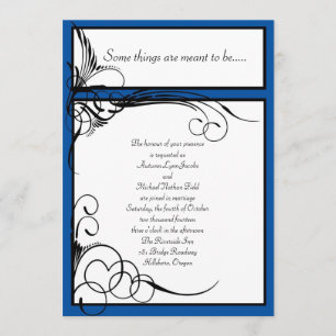 Horizon Blue Floral Wedding Invitations Kaart