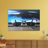 Horizon door bril canvas afdruk (Insitu (Woonkamer))