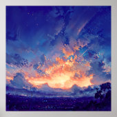 Horizon Glow - Illustratiestijl Atmosferische Kuns Poster (Voorkant)