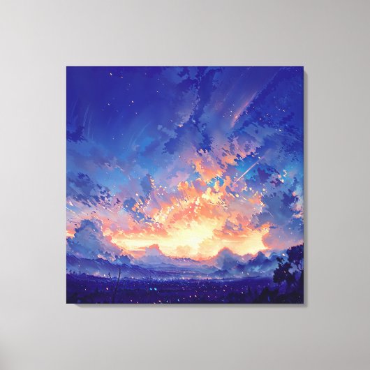 Horizon Glow - Illustratieve stijl Atmosferische K Canvas Afdruk (Voorkant)