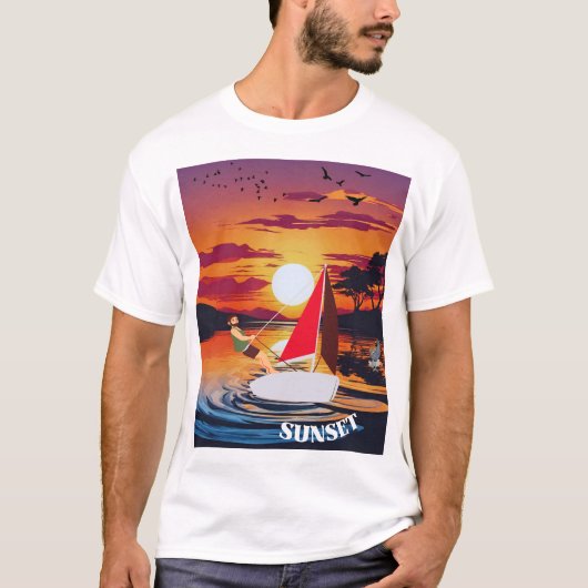 Horizon Harmonie bij zonsondergang T-shirt (Voorkant)
