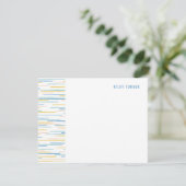 Horizon Lines Stationery Note Kaart - Cornflower (Staand voorkant)
