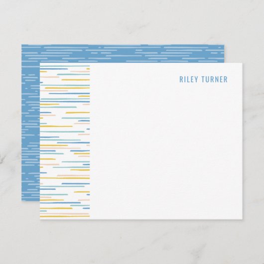 Horizon Lines Stationery Note Kaart - Cornflower (Voorkant / Achterkant)